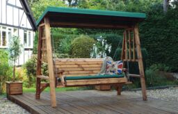Charles Taylor Trading Dorset Three Seater Swing Green in Brown - thumbnail 2