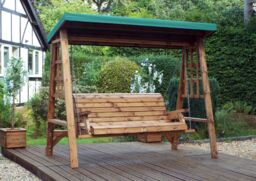 Charles Taylor Trading Dorset Three Seater Swing Green in Brown - thumbnail 3
