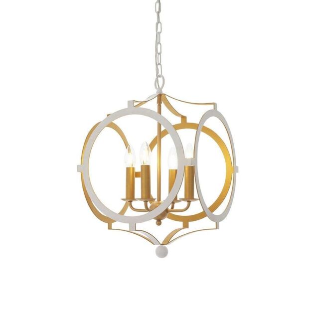 Netlighting 'VICENZA' Stylish Contemporary Dimmable Indoor 4 Light Ceiling Pendant in White - image 1