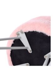 Living and Home Soft Fluffy Pink Low Chair Dressing Footstool with Metal Leg - thumbnail 4