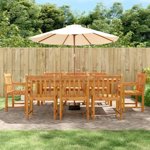 Berkfield Home 9 Piece Garden Dining Set Solid Wood Acacia in Brown - image 1