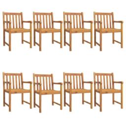 Berkfield Home 9 Piece Garden Dining Set Solid Wood Acacia in Brown - thumbnail 3