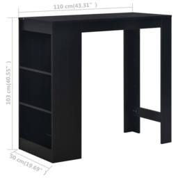 Berkfield Home Beautiful Bar Table with Shelf Black 110x50x103 cm - Size: 110 x 50 x 103 cm - thumbnail 6