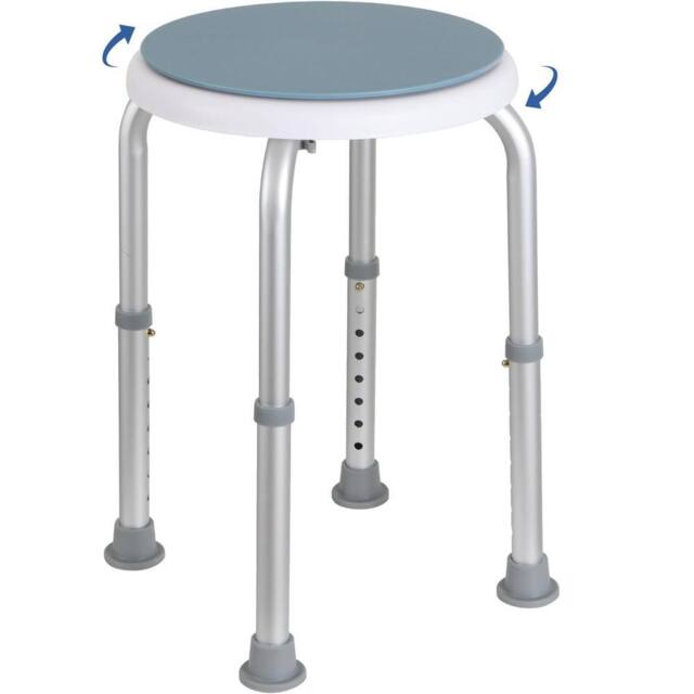 Gr8 Home Rotating Non Slip Bathroom Bath Shower Stool in Blue - image 1