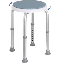 Gr8 Home Rotating Non Slip Bathroom Bath Shower Stool in Blue