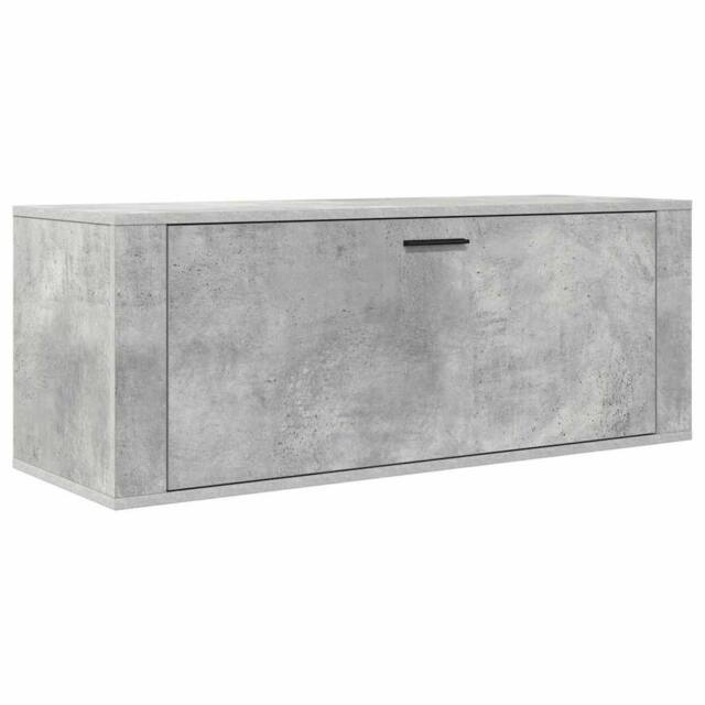 Berkfield Home Wall Shoe Cabinet Concrete Grey 100x35x38 cm Engineered Wood - Size: 100 x 35 x 38 cm - image 1