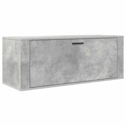Berkfield Home Wall Shoe Cabinet Concrete Grey 100x35x38 cm Engineered Wood - Size: 100 x 35 x 38 cm - thumbnail 1
