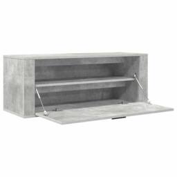 Berkfield Home Wall Shoe Cabinet Concrete Grey 100x35x38 cm Engineered Wood - Size: 100 x 35 x 38 cm - thumbnail 6