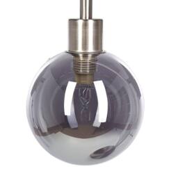 Wyld and Coco Table Lamp Silver Steel Round Glass Shade Modern Glam Ambient Desk - thumbnail 4