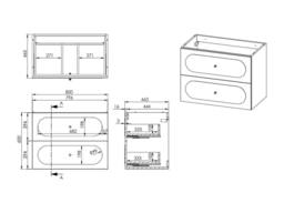 Vente-unique Wall-Hung Vanity Unit - Dusty Pink - 80 Cm - SATOBAL - thumbnail 7