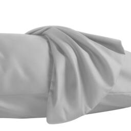 Pamposh Double Brushed Microfibre Pillowcases 2 Pack in Light Grey - Size: Standard Pillow Case - thumbnail 4