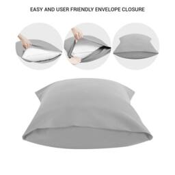 Pamposh Double Brushed Microfibre Pillowcases 2 Pack in Light Grey - Size: Standard Pillow Case - thumbnail 3