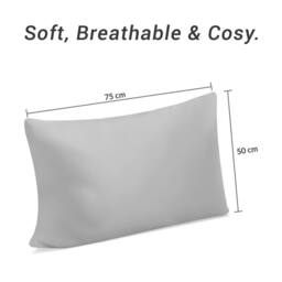 Pamposh Double Brushed Microfibre Pillowcases 2 Pack in Light Grey - Size: Standard Pillow Case - thumbnail 6