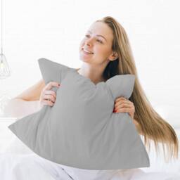 Pamposh Double Brushed Microfibre Pillowcases 2 Pack in Light Grey - Size: Standard Pillow Case - thumbnail 2