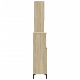 Berkfield Home 3 Piece Bathroom Furniture Set Sonoma Oak Engineered Wood in Brown - thumbnail 5