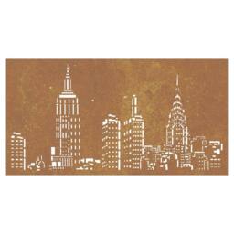 Berkfield Home Garden Wall Decoration 105x55 cm Corten Steel Skyline Design in Brown - thumbnail 4