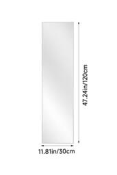 Living and Home 120x30cm Modern Full Length Mirror Metal Frame Wall-Mounted Dressing Mirror for Bedroom & Clothing Store in White - Size: 120x30 cm - thumbnail 6