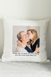 Personalised Memento Company Personalised Photo Upload Cushion in White - Size: 40 cm x 40 cm - thumbnail 1