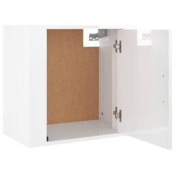 Berkfield Home Elegant Wall-mounted Bedside Cabinet High Gloss White 50x30x47 cm - Size: 50 x 30 x 47 cm - thumbnail 6