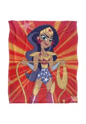 Warner Brothers Dc Superhero Girls Officially Licensed Silky Touch Super Soft Throw Blanket 152 x 127 cm in White - thumbnail 1