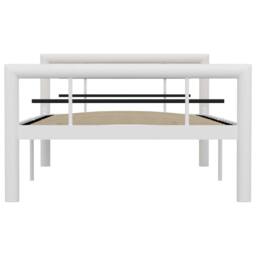 Berkfield Home Bed Frame White & Black Metal 100x200 cm - thumbnail 3