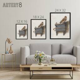 "Artery8 Carel Fabritius The Goldfinch Bird Framed Canvas Wall Art Print in Beige - Size: W18"" x H24""" - thumbnail 4