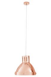 Orsina Bowl Shaped Pendant Light with Chrome Finish, Industrial Style Pendant Lighting Fixture, Cord Ceiling Light in Rose Gold
