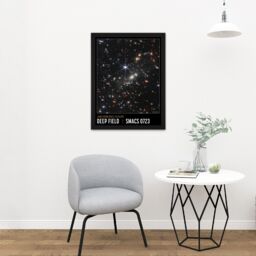 "Artery8 Wall Art Print NASA James Webb Space Telescope First Deep Field SMACS 0723 Poster Large Framed Wall Décor Art in Light Oak - Size: W18"" x H24""" - thumbnail 2