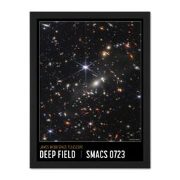 "Artery8 Wall Art Print NASA James Webb Space Telescope First Deep Field SMACS 0723 Poster Large Framed Wall Décor Art in Light Oak - Size: W18"" x H24""" - thumbnail 1
