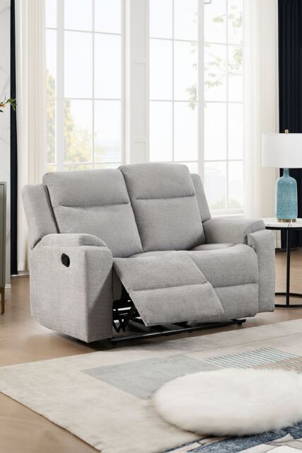 More4Homes Orka 2 Seater Fabric Manual Recliner Sofa in Grey - image 1