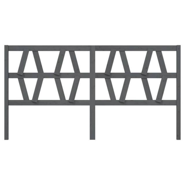 Berkfield Home Beautiful Bed Headboard Grey 206x4x100 cm Solid Wood Pine - Size: 206 x 4 x 100 cm - image 1