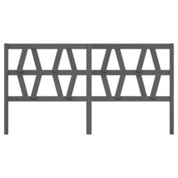 Berkfield Home Beautiful Bed Headboard Grey 206x4x100 cm Solid Wood Pine - Size: 206 x 4 x 100 cm - thumbnail 1
