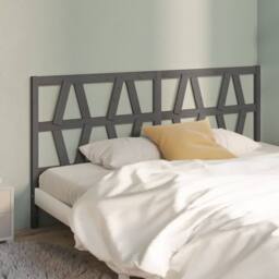 Berkfield Home Beautiful Bed Headboard Grey 206x4x100 cm Solid Wood Pine - Size: 206 x 4 x 100 cm - thumbnail 2