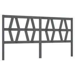 Berkfield Home Beautiful Bed Headboard Grey 206x4x100 cm Solid Wood Pine - Size: 206 x 4 x 100 cm - thumbnail 3