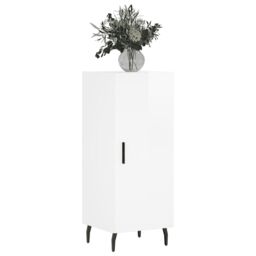 Berkfield Home Sideboard High Gloss White 34.5x34x90 cm Engineered Wood - thumbnail 3