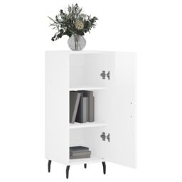 Berkfield Home Sideboard High Gloss White 34.5x34x90 cm Engineered Wood - thumbnail 4