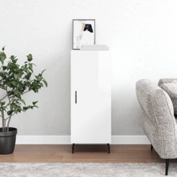 Berkfield Home Sideboard High Gloss White 34.5x34x90 cm Engineered Wood