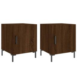 Berkfield Home Bedside Cabinets 2 pcs Brown Oak 40x40x50 cm Engineered Wood - Size: 40 x 40 x 50 cm - thumbnail 1