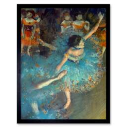 "Artery8 Degas Dancer Old Master Painting Home Decor 12x16"" Framed Art Print in Blue - Size: W12"" x H16""" - thumbnail 1