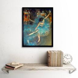"Artery8 Degas Dancer Old Master Painting Home Decor 12x16"" Framed Art Print in Blue - Size: W12"" x H16""" - thumbnail 2