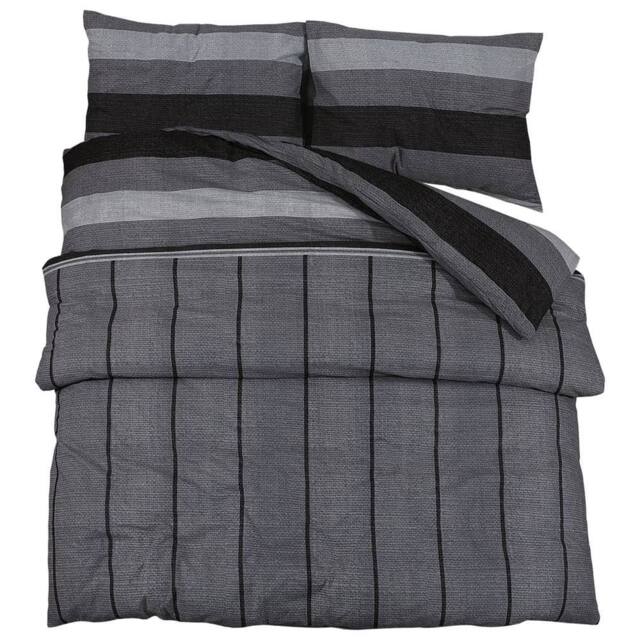 Berkfield Home Duvet Cover Set Dark Grey 140x200 cm Cotton - image 1