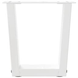 Berkfield Home Modern Dining Table Legs V-Shape 2 pcs White 30x(30-31.3) cm Steel - thumbnail 5
