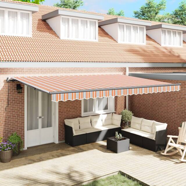 Berkfield Home Manual Retractable Awning Multicolour Stripe 500x300 cm - image 1