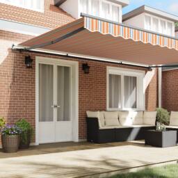 Berkfield Home Manual Retractable Awning Multicolour Stripe 500x300 cm - thumbnail 3