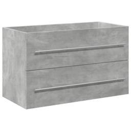 Berkfield Home Durable 2 Piece Bathroom Furniture Set Concrete Grey Engineered Wood - thumbnail 7
