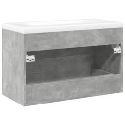 Berkfield Home Durable 2 Piece Bathroom Furniture Set Concrete Grey Engineered Wood - thumbnail 6