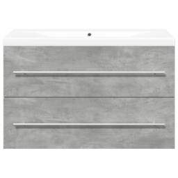Berkfield Home Durable 2 Piece Bathroom Furniture Set Concrete Grey Engineered Wood - thumbnail 4