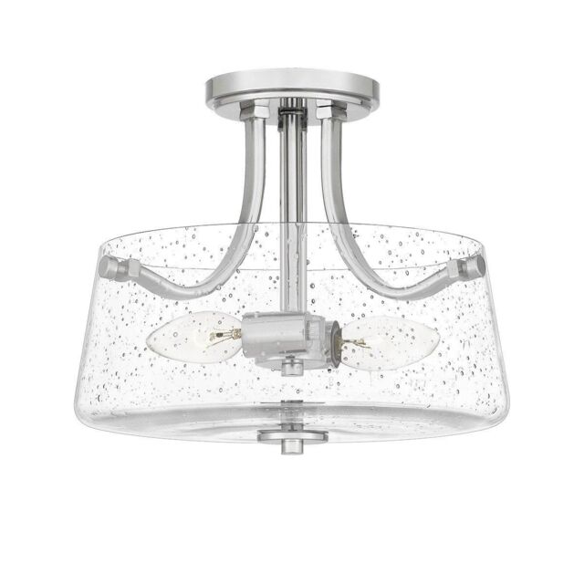 Netlighting Quoizel Hollister Bowl Semi Flush Ceiling Light Polished Nickel in Grey - image 1