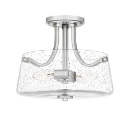 Netlighting Quoizel Hollister Bowl Semi Flush Ceiling Light Polished Nickel in Grey - thumbnail 1
