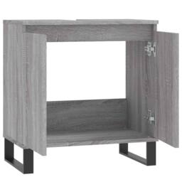 Berkfield Home Durable Bathroom Cabinet Grey Sonoma 58x33x60 cm Engineered Wood - Size: 58 x 33 x 60 cm - thumbnail 5